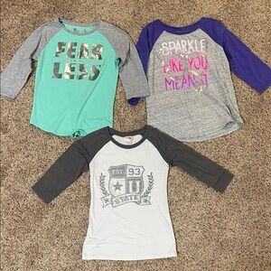 Girls 14/16 Graphic Raglan Tees - Set of 3